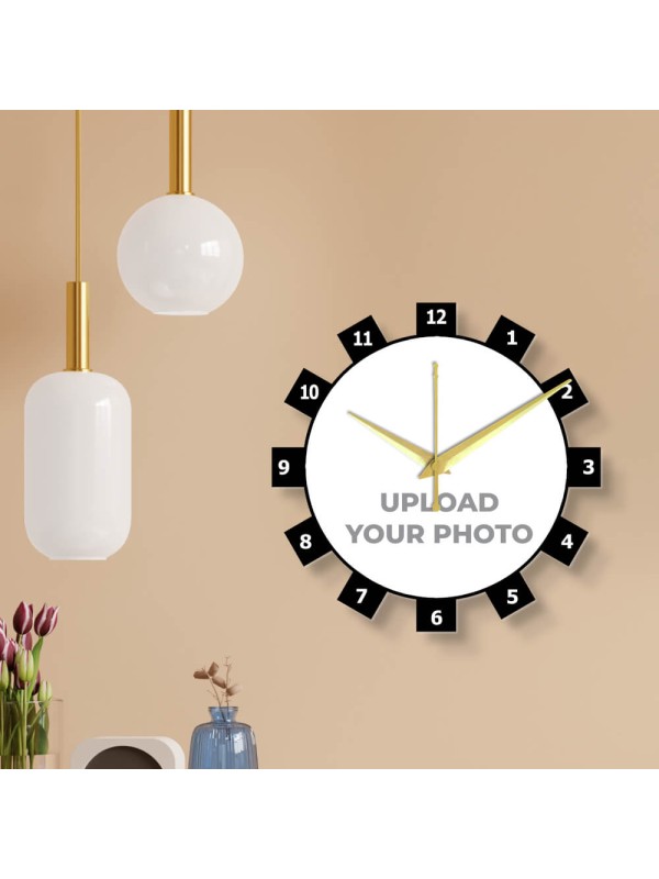 Wheel Shaped Photo Wall Clock