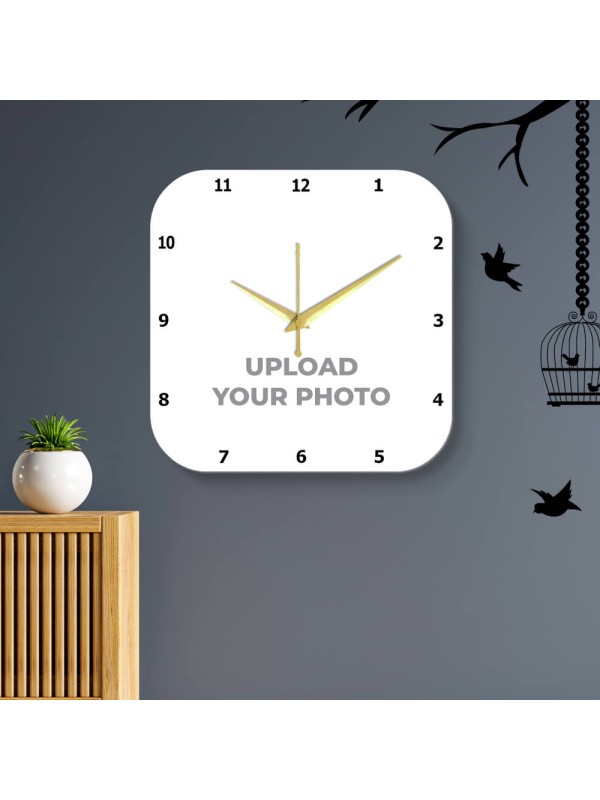 Curved Square Shaped Photo Wall Clock