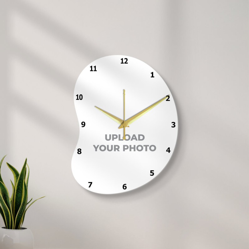 Buy Full pic bean shaped design - Printshoppy Wall Clocks