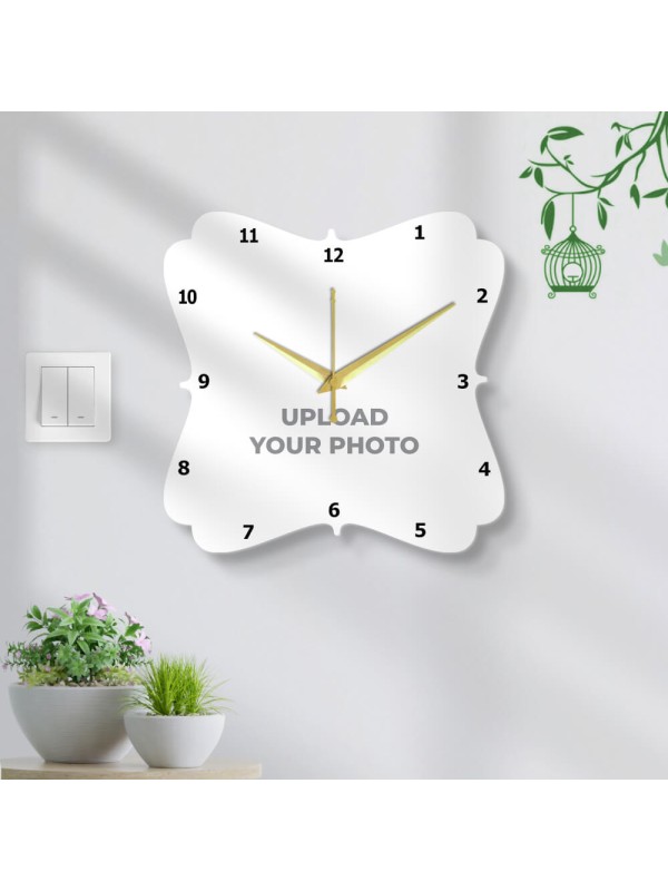 Floral Type Shaped Photo Wall Clock