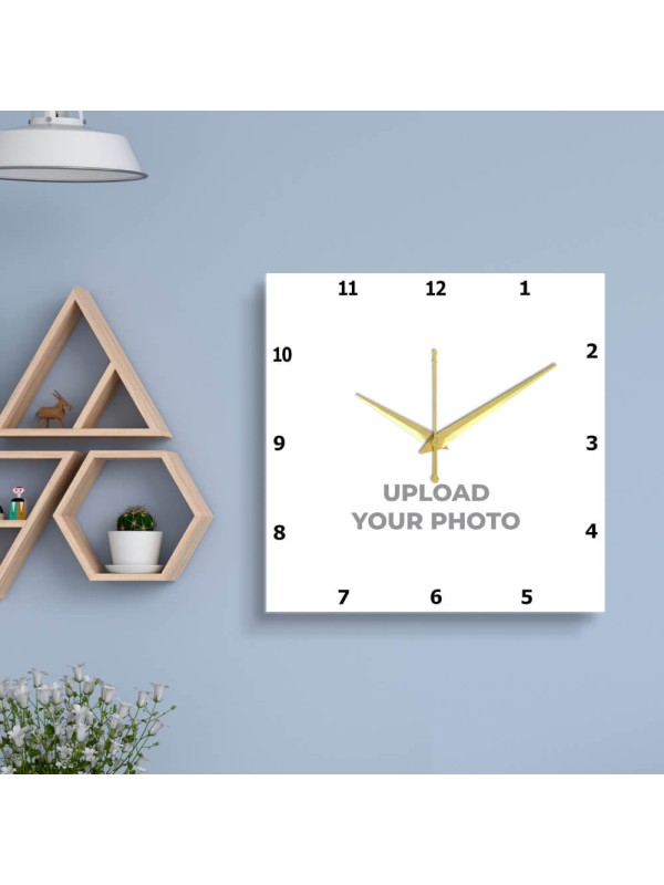 Simple Square Shaped Photo Wall Clock