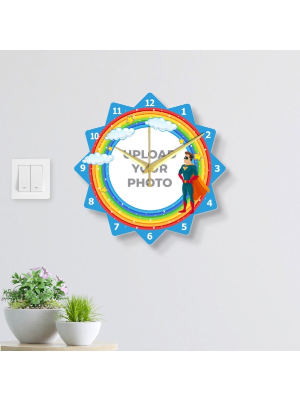 Kids Star Shaped Photo Wall Clock