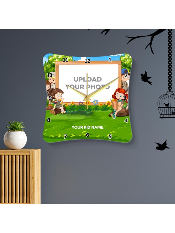 Kids Curved Edge Shaped Wall Clock