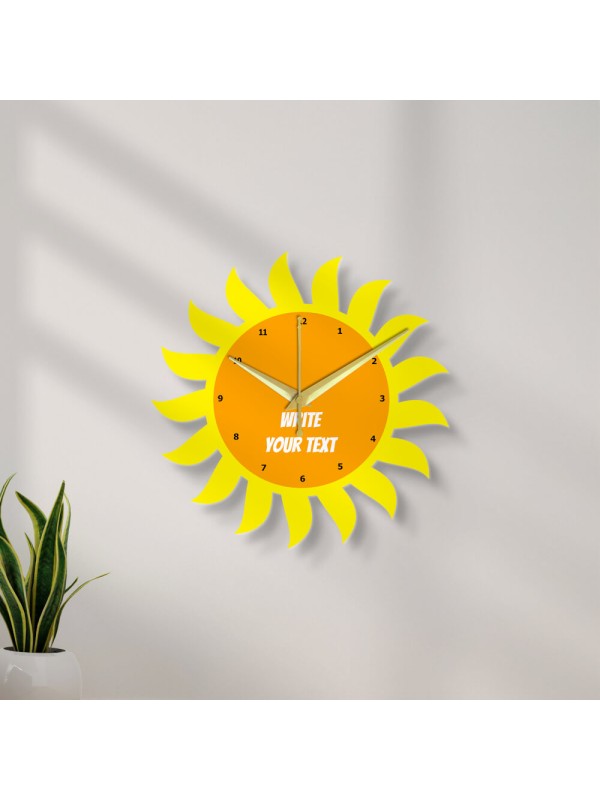 Shining Sun Clock Design Photo Wall Clock