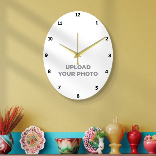 Custom Oval Clock Design Photo Wall Clock