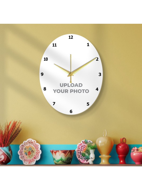 Oval Clock Design Photo Wall Clock