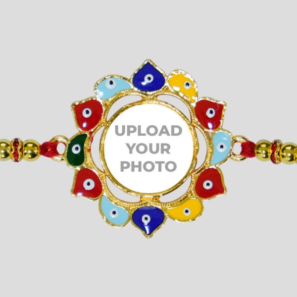Custom Floral Shaped Evil Eye Rakhi