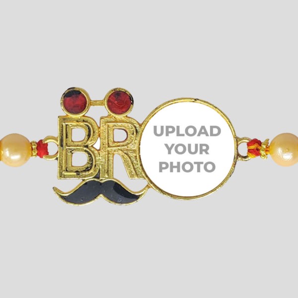 Custom Mustache Bro Photo Rakhi