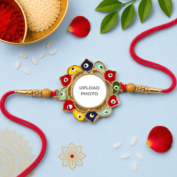 Floral Shaped Evil Eye Rakhi Floral Shaped Evil Eye Rakhi