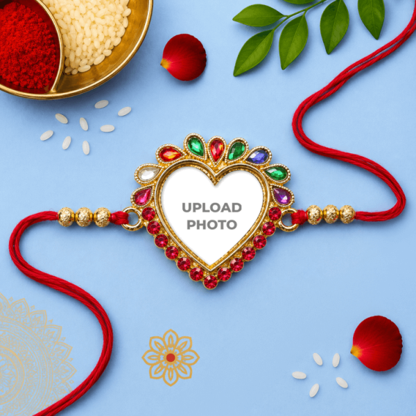 Love Multicolor Round Stones Rakhi Love Multicolor Round Stones Rakhi