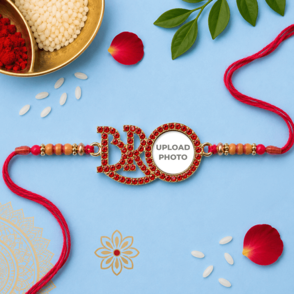 Red Color Bro Rakhi with Photo Online - PRINTSHOPPY RAKHI Red Color Bro Rakhi with Photo Online - PRINTSHOPPY RAKHI