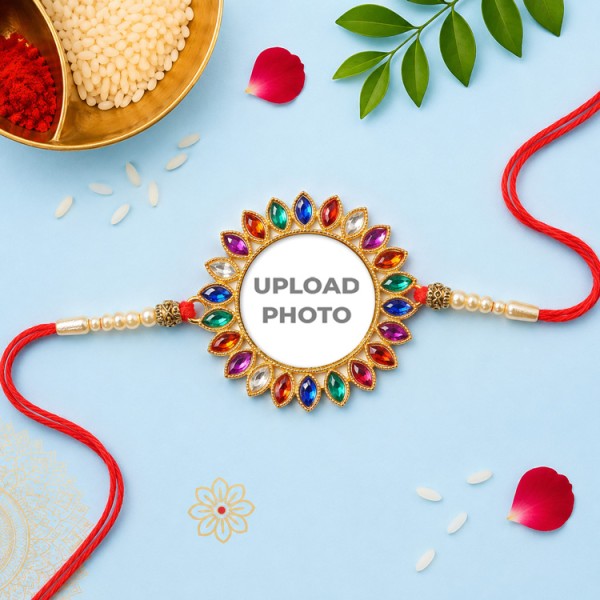 Round Shape Oval Stones Rakhi Round Shape Oval Stones Rakhi