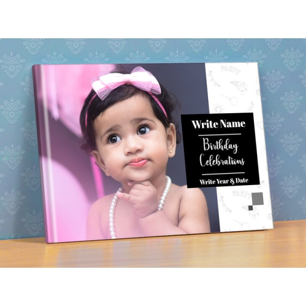 Classic Yellow and Charcoal Black Birthday Celebration Photobook