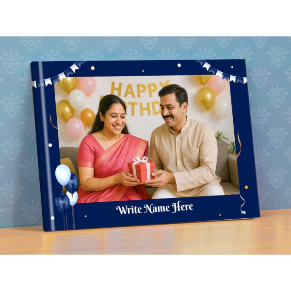 Dark Blue Birthday Celebration Photobook Design