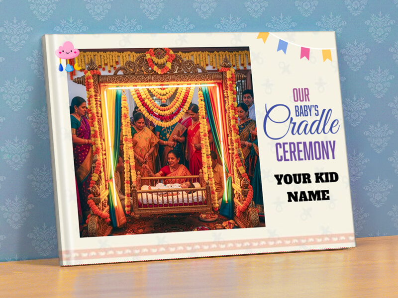 Baby Cradle Ceremony Moments with Text Customization Photobook
