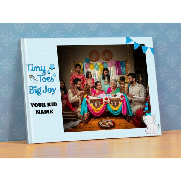 Tiny Toes Big Joy Cradle Ceremony with Custom Text Designed Photobook