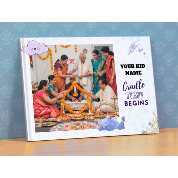 Cradle Time Begins Themed Photobook with Text Customization