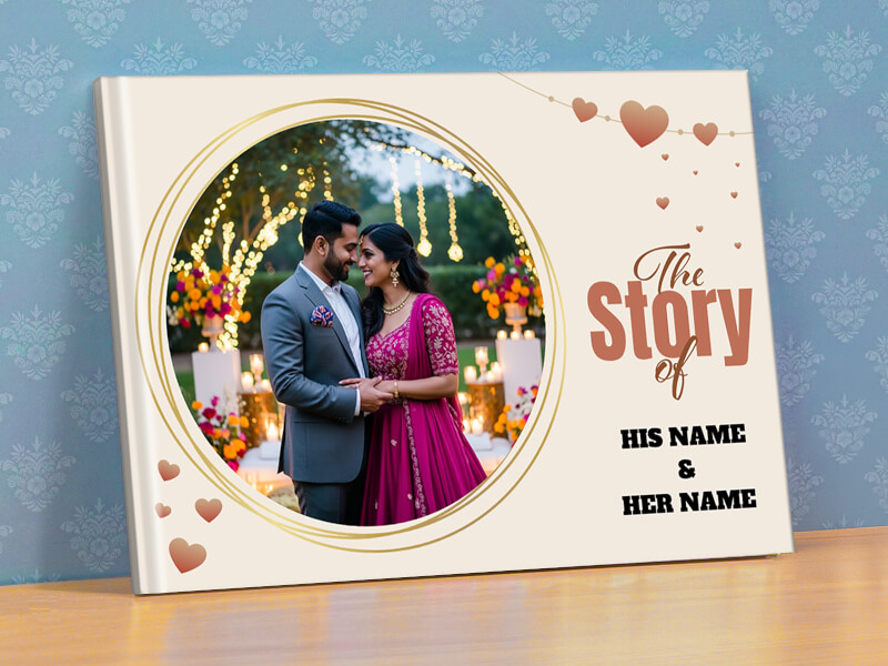 Explore The Story Of Mr and Mrs Photobook With Text Customisation
