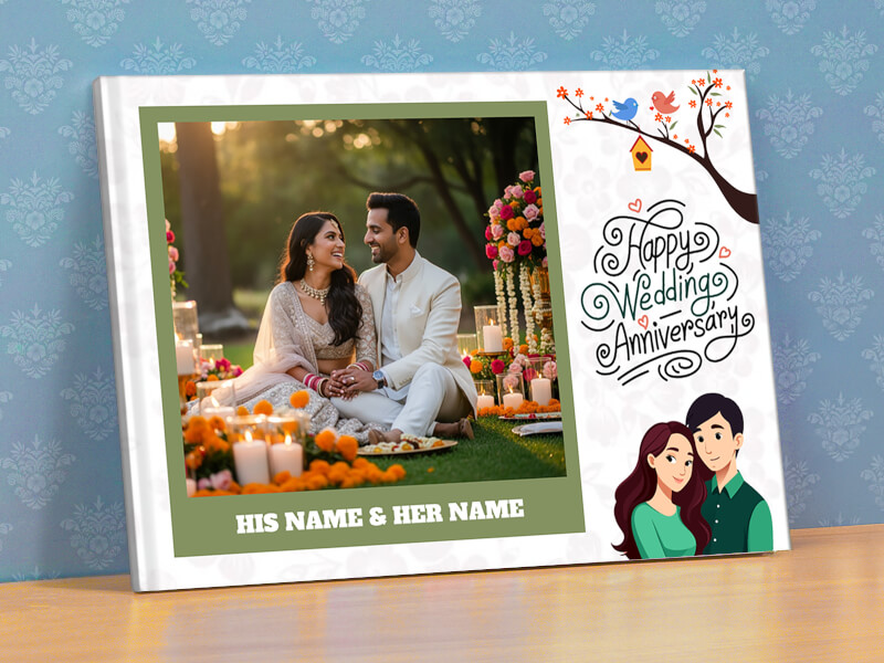 Explore Happy Wedding Anniversary Mr and Mrs With Custom Text Photobook