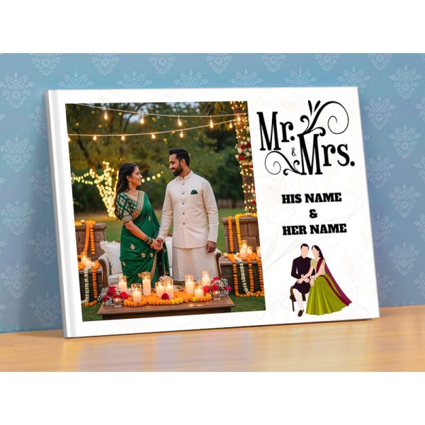 Custom Couple Photo Canvas with Names