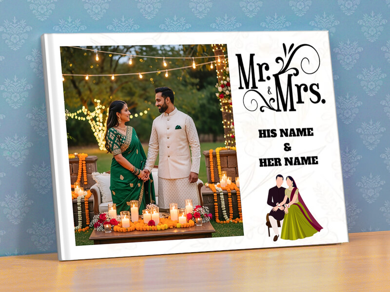 Explore Custom Couple Photo Canvas with Names