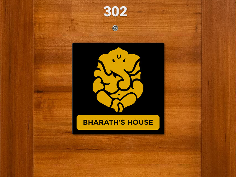 Custom Lord Ganesh God Nameplate Design