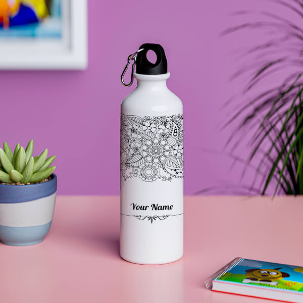 Custom Floral pattern with your name design-Printshoppy Sipper Bottles
