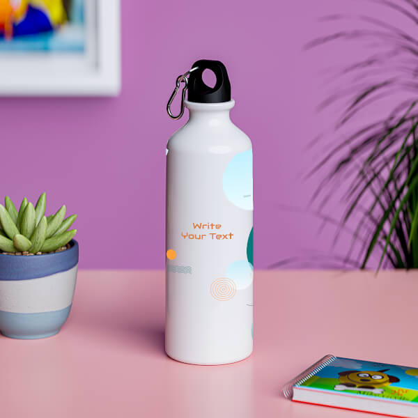 Custom Colored abstract shapes with your text on sipper-Printshoppy Sipper Bottles