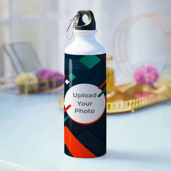 Custom Colorful lines and abstract shapes with image-Printshoppy Sipper Bottles