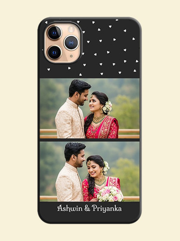 Miniature Love Symbols with Name on Space Black Custom Soft Matte Back Cover - iPhone 11 Pro Max