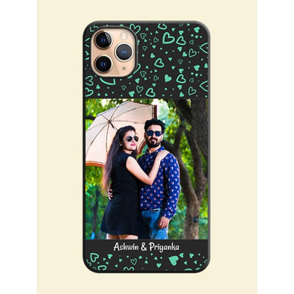 Sea Green Indefinite Love Pattern - Photo on Space Black Soft Matte Mobile Cover - iPhone 11 Pro Max Sea Green Indefinite Love Pattern - Photo on Space Black Soft Matte Mobile Cover - iPhone 11 Pro Max