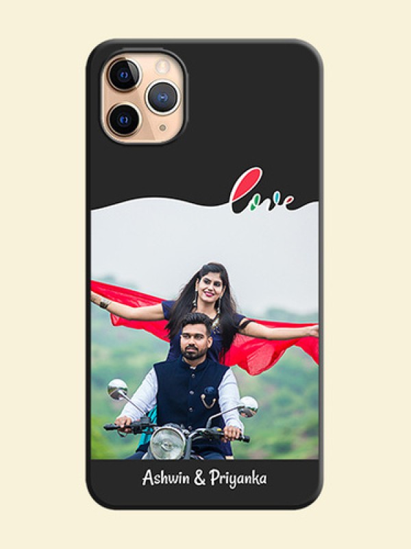 Fall in Love Pattern with Picture - Photo on Space Black Soft Matte Mobile Case - iPhone 11 Pro Max