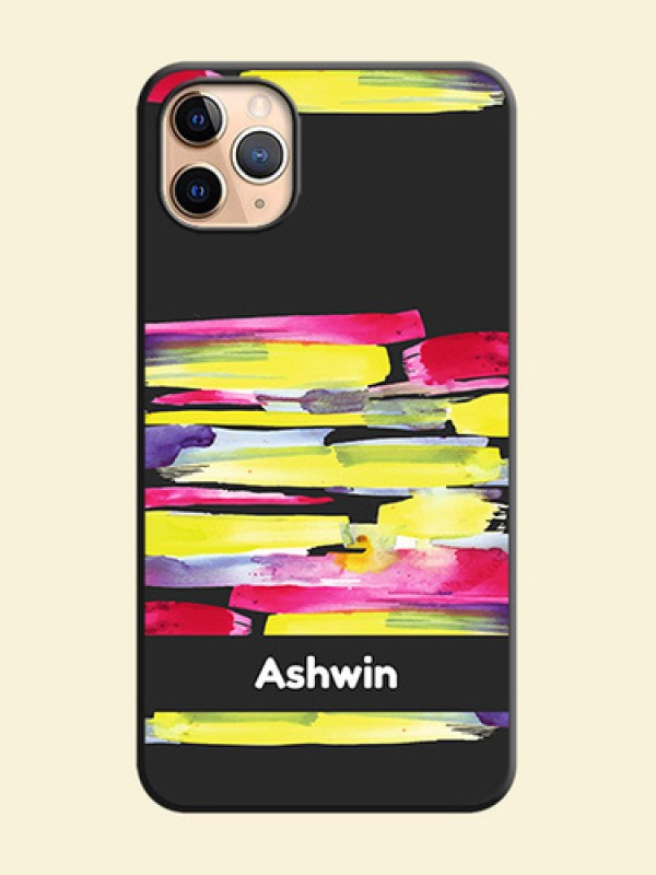 Brush Coloured on Space Black Personalized Soft Matte Phone Covers - iPhone 11 Pro Max