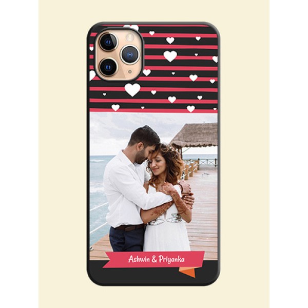 White Color Love Symbols with Pink Lines Pattern on Space Black Custom Soft Matte Phone Cases - iPhone 11 Pro Max White Color Love Symbols with Pink Lines Pattern on Space Black Custom Soft Matte Phone Cases - iPhone 11 Pro Max