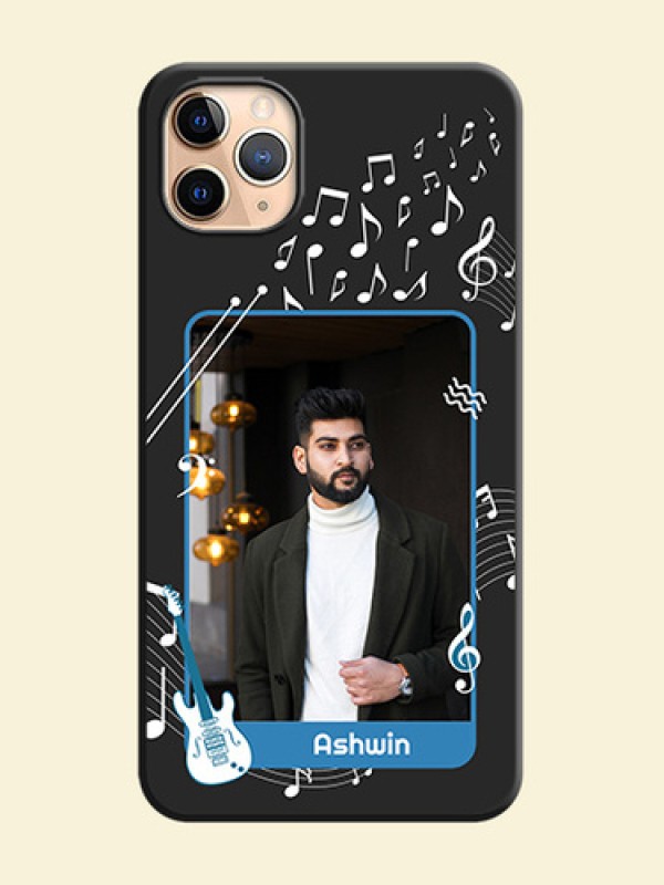 Musical Theme Design with Text - Photo on Space Black Soft Matte Mobile Case - iPhone 11 Pro Max