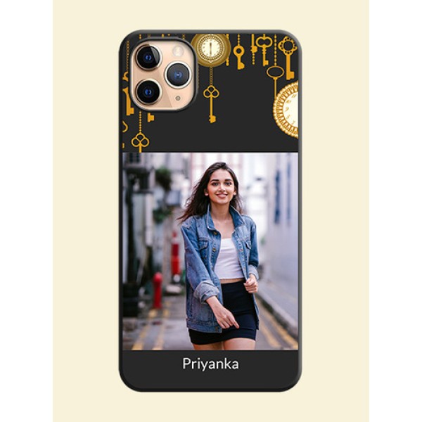 Decorative Design with Text on Space Black Custom Soft Matte Back Cover - iPhone 11 Pro Max Decorative Design with Text on Space Black Custom Soft Matte Back Cover - iPhone 11 Pro Max