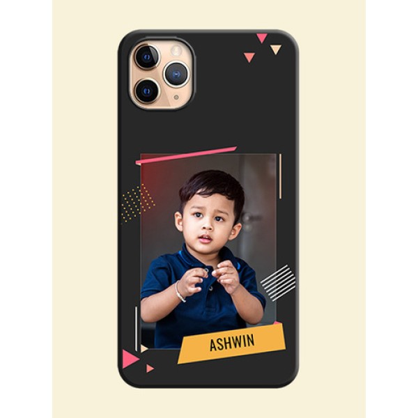 Photo Frame with Triangle Small Dots - Photo on Space Black Soft Matte Back Cover - iPhone 11 Pro Max Photo Frame with Triangle Small Dots - Photo on Space Black Soft Matte Back Cover - iPhone 11 Pro Max