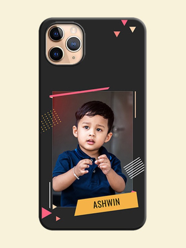 Photo Frame with Triangle Small Dots - Photo on Space Black Soft Matte Back Cover - iPhone 11 Pro Max