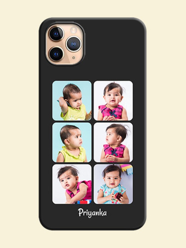 Floral Art with 6 Image Holder - Photo on Space Black Soft Matte Mobile Case - iPhone 11 Pro Max