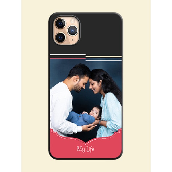 Classic Plain Design with Name - Photo on Space Black Soft Matte Phone Cover - iPhone 11 Pro Max