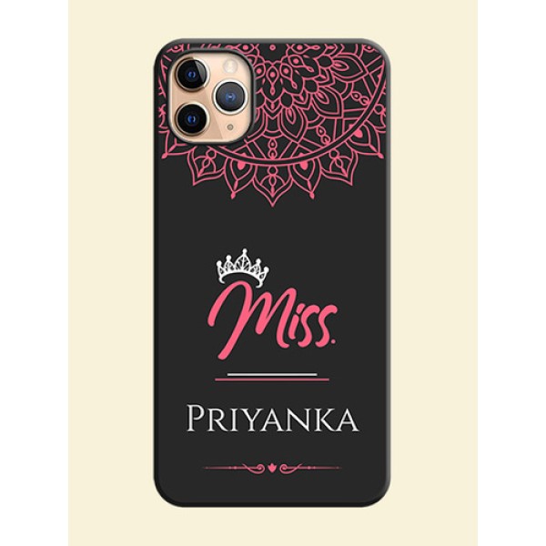 Mrs Name with Floral Design on Space Black Personalized Soft Matte Phone Covers - iPhone 11 Pro Max Mrs Name with Floral Design on Space Black Personalized Soft Matte Phone Covers - iPhone 11 Pro Max