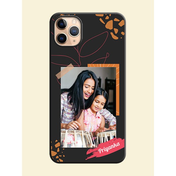 Orange Photo Frame on Space Black Custom Soft Matte Phone Back Cover - iPhone 11 Pro Max Orange Photo Frame on Space Black Custom Soft Matte Phone Back Cover - iPhone 11 Pro Max