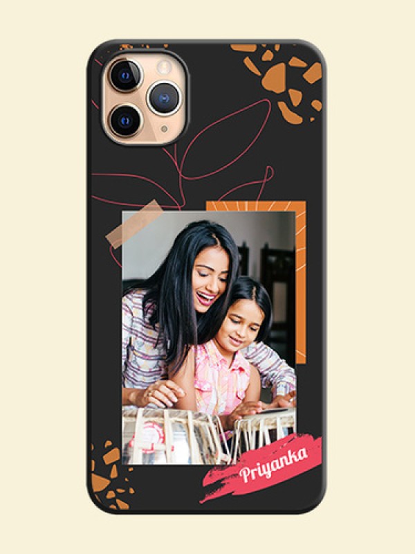 Orange Photo Frame on Space Black Custom Soft Matte Phone Back Cover - iPhone 11 Pro Max