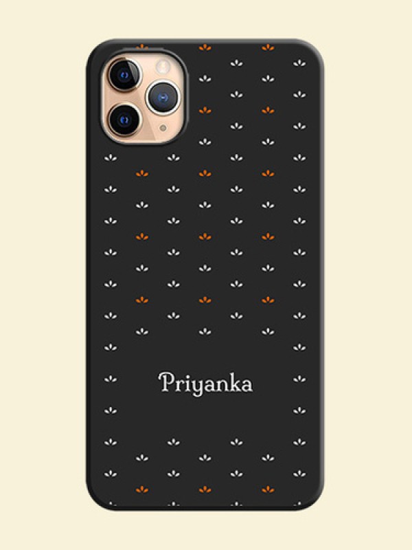 Simple Pattern With Custom Text On Space Black Personalized Soft Matte Phone Covers -Apple Iphone 11 Pro Max