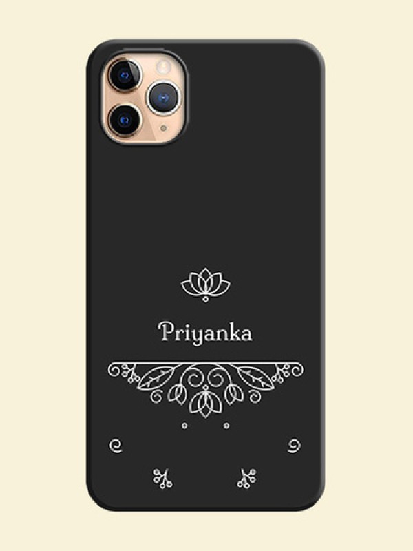 Lotus Garden Custom Text On Space Black Personalized Soft Matte Phone Covers -Apple Iphone 11 Pro Max