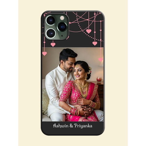 Pink Love Hangings with Text on Space Black Custom Soft Matte Back Cover - iPhone 11 Pro Pink Love Hangings with Text on Space Black Custom Soft Matte Back Cover - iPhone 11 Pro