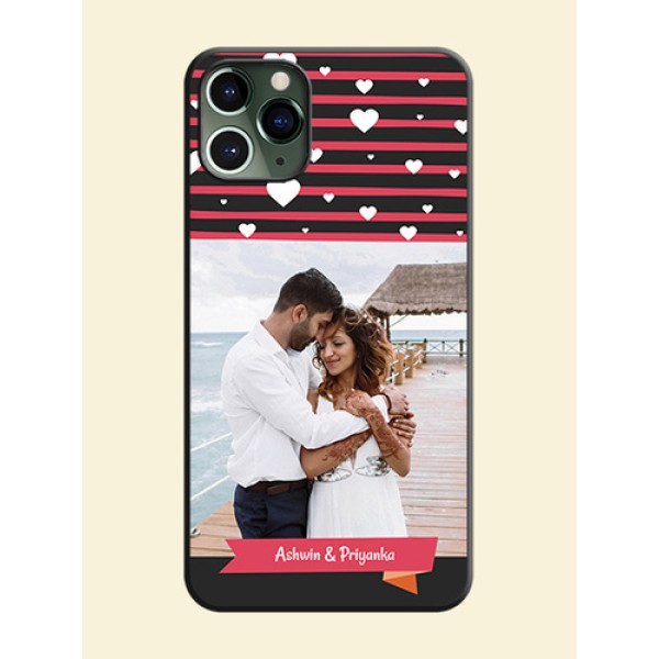 White Color Love Symbols with Pink Lines Pattern on Space Black Custom Soft Matte Phone Cases - iPhone 11 Pro White Color Love Symbols with Pink Lines Pattern on Space Black Custom Soft Matte Phone Cases - iPhone 11 Pro