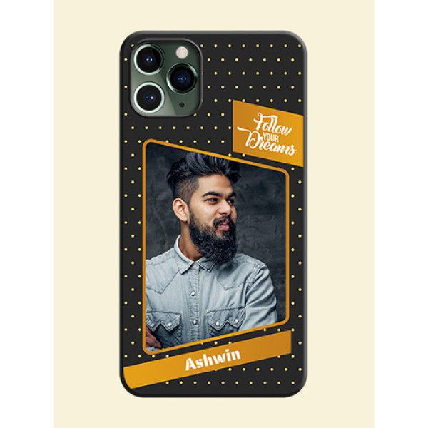 Follow Your Dreams with White Dots on Space Black Custom Soft Matte Phone Cases - iPhone 11 Pro Follow Your Dreams with White Dots on Space Black Custom Soft Matte Phone Cases - iPhone 11 Pro