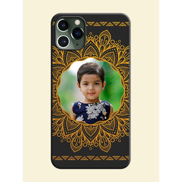 Round Image with Floral Design - Photo on Space Black Soft Matte Mobile Cover - iPhone 11 Pro Round Image with Floral Design - Photo on Space Black Soft Matte Mobile Cover - iPhone 11 Pro