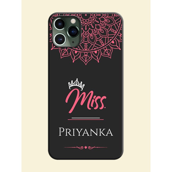 Mrs Name with Floral Design on Space Black Personalized Soft Matte Phone Covers - iPhone 11 Pro Mrs Name with Floral Design on Space Black Personalized Soft Matte Phone Covers - iPhone 11 Pro